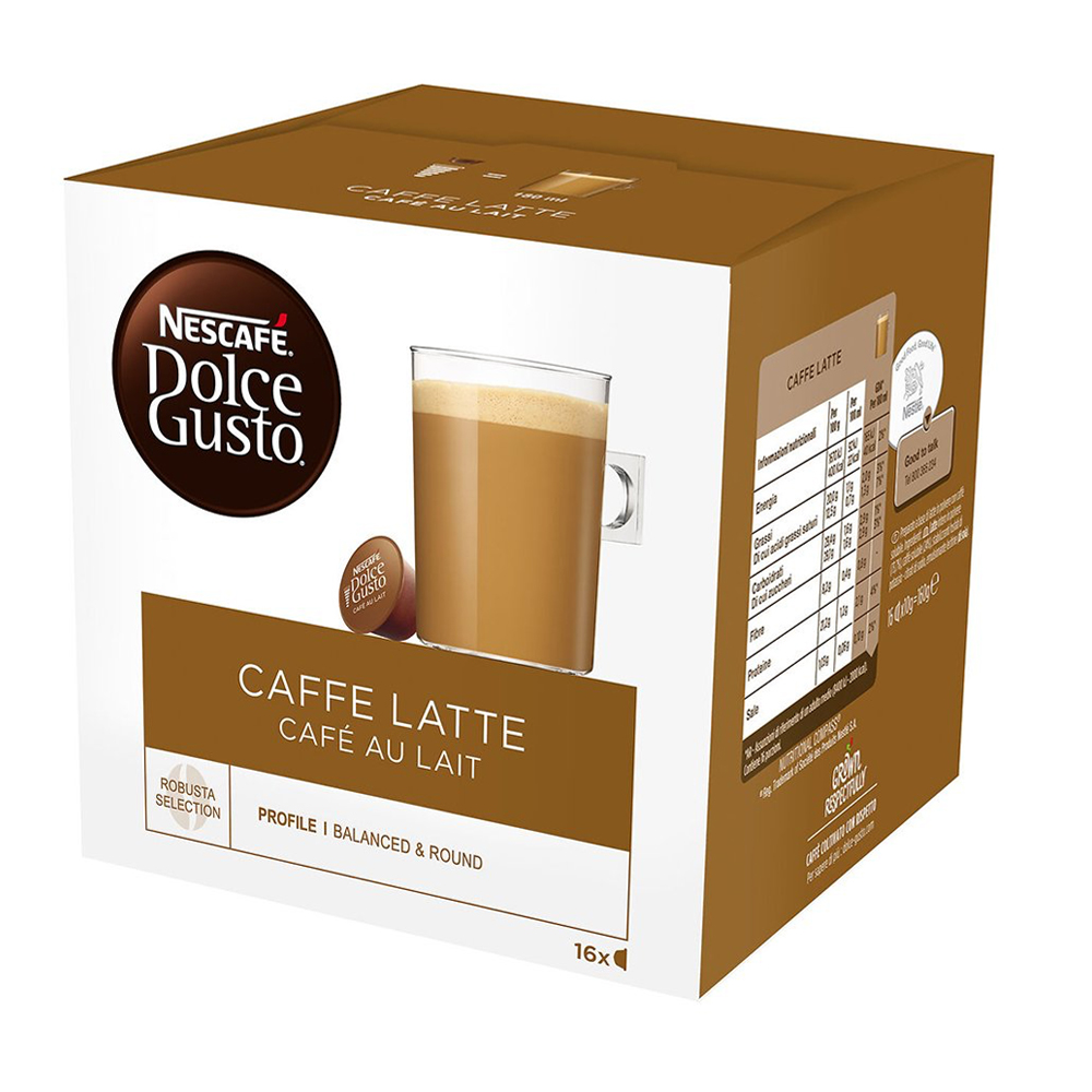 Кофе капсульный Dolce Gusto Nescafe Café Au Lait Caffe Latte Арабика и Робуста 16 капсул