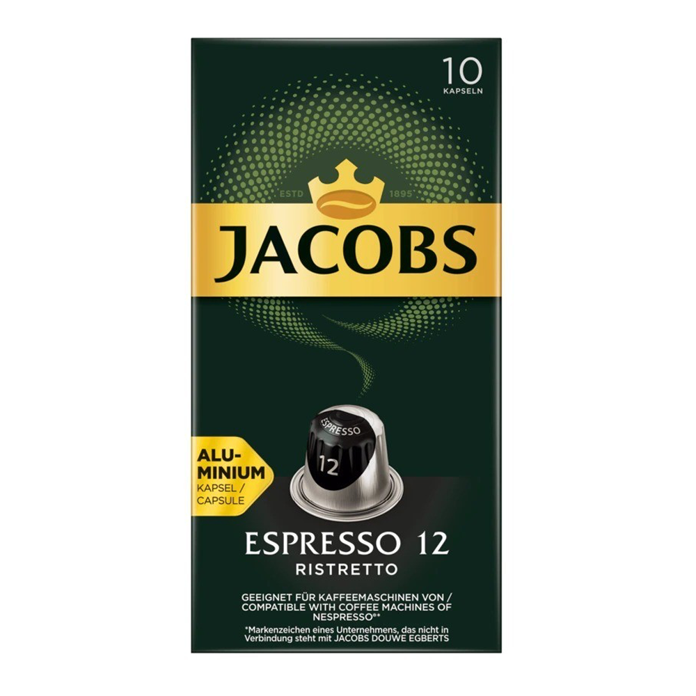 Кофе в капсулах для Nespresso Original Арабика и Робуста Jacobs Espresso Ristretto 10 штук в упаковке