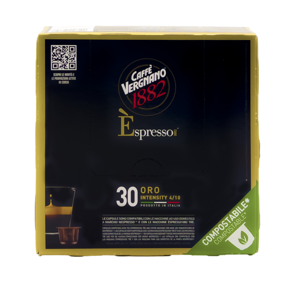 Кофе в капсулах для Nespresso Original Арабика и Робуста Vergnano Oro 30 штук в упаковке