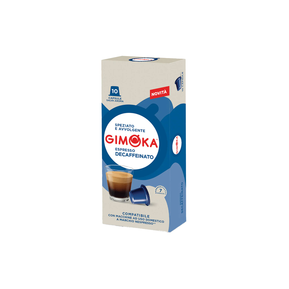 Кофе в капсулах для Nespresso Original Арабика Gimoka Soave Decaffeinato 10 штук в упаковке