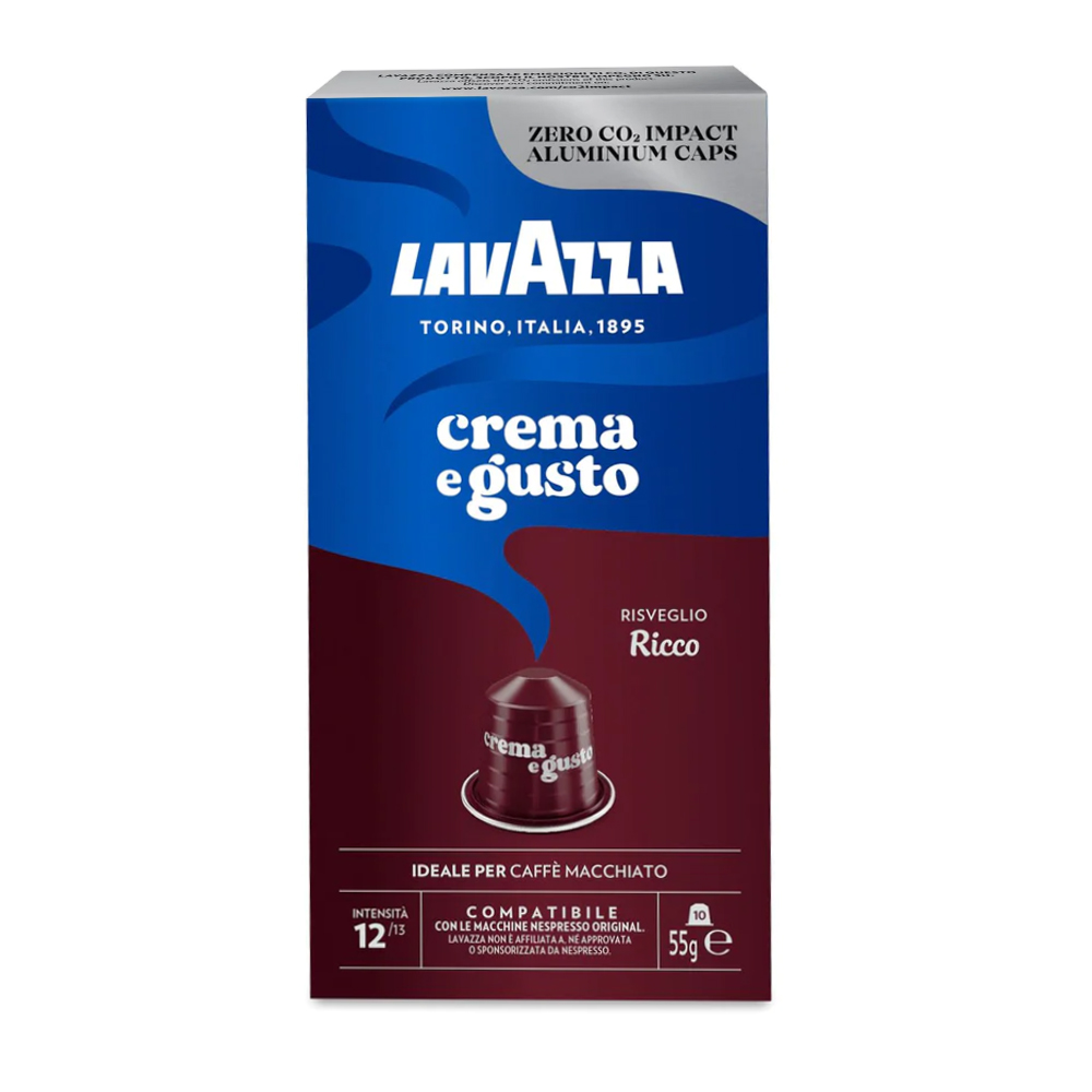Кофе в капсулах для Nespresso Original Lavazza Crema e Gusto Ricco AL 10 штук в упаковке
