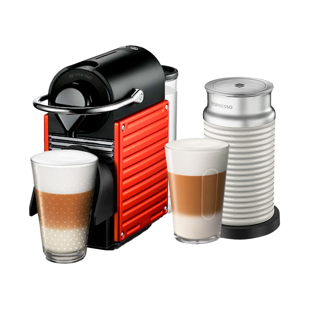 Капсульная Кофемашина Nespresso Krups Pixie Electric Red & Aeroccino 3 C61