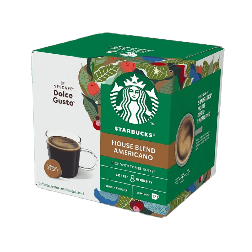 Кофе в капсулах для Dolce Gusto Арабика Starbucks Americano House Blend 12 штук в упаковке