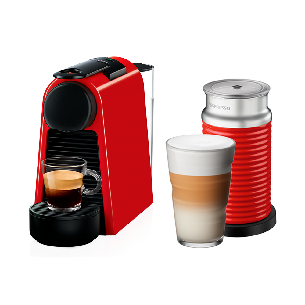 Капсульная Кофемашина Delonghi Nespresso Essenza Mini Bold Ruby Red & Aeroccino 3 Red EN85 RAE