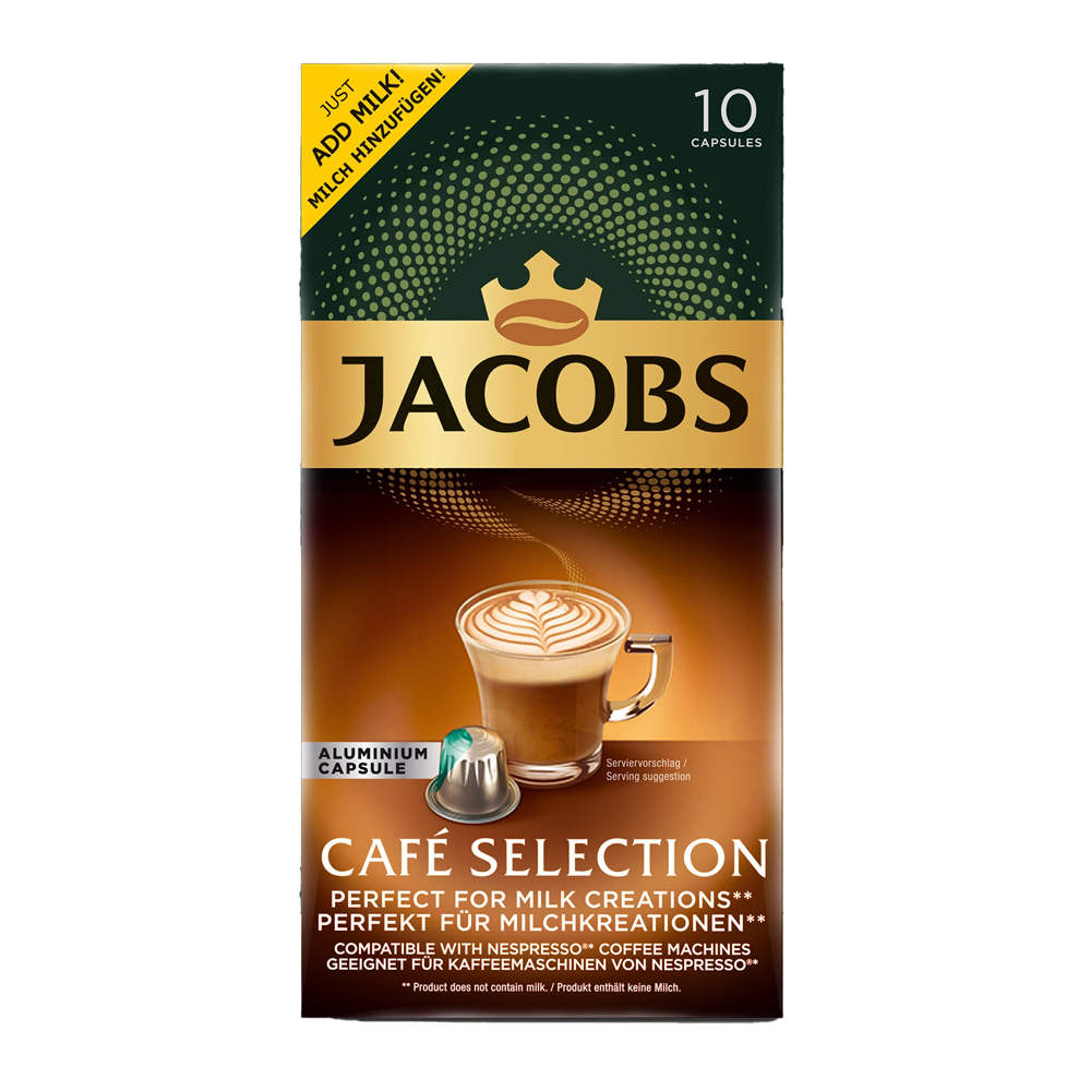 Кофе в капсулах для Nespresso Original Арабика и Робуста Jacobs Cafe Selection 10 штук в упаковке