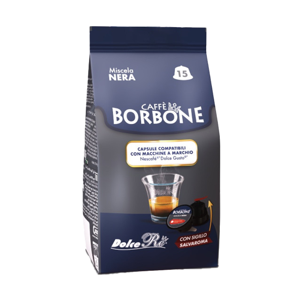 Кофе в капсулах Borbone Black Blend для Dolce Gusto 100% Робуста 90 капсул