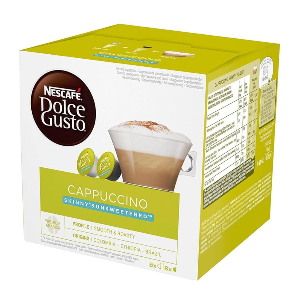 Кофе капсульный Dolce Gusto Nescafe Cappuccino Skinny Арабика и Робуста 16 капсул