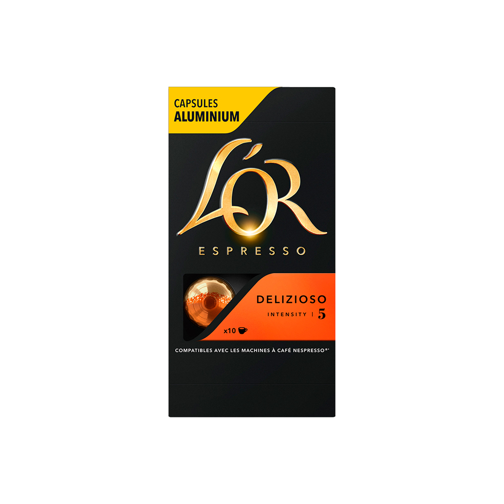 Кофе в капсулах для Nespresso Original Арабика и Робуста L’OR Espresso Delizioso 10 штук в упаковке