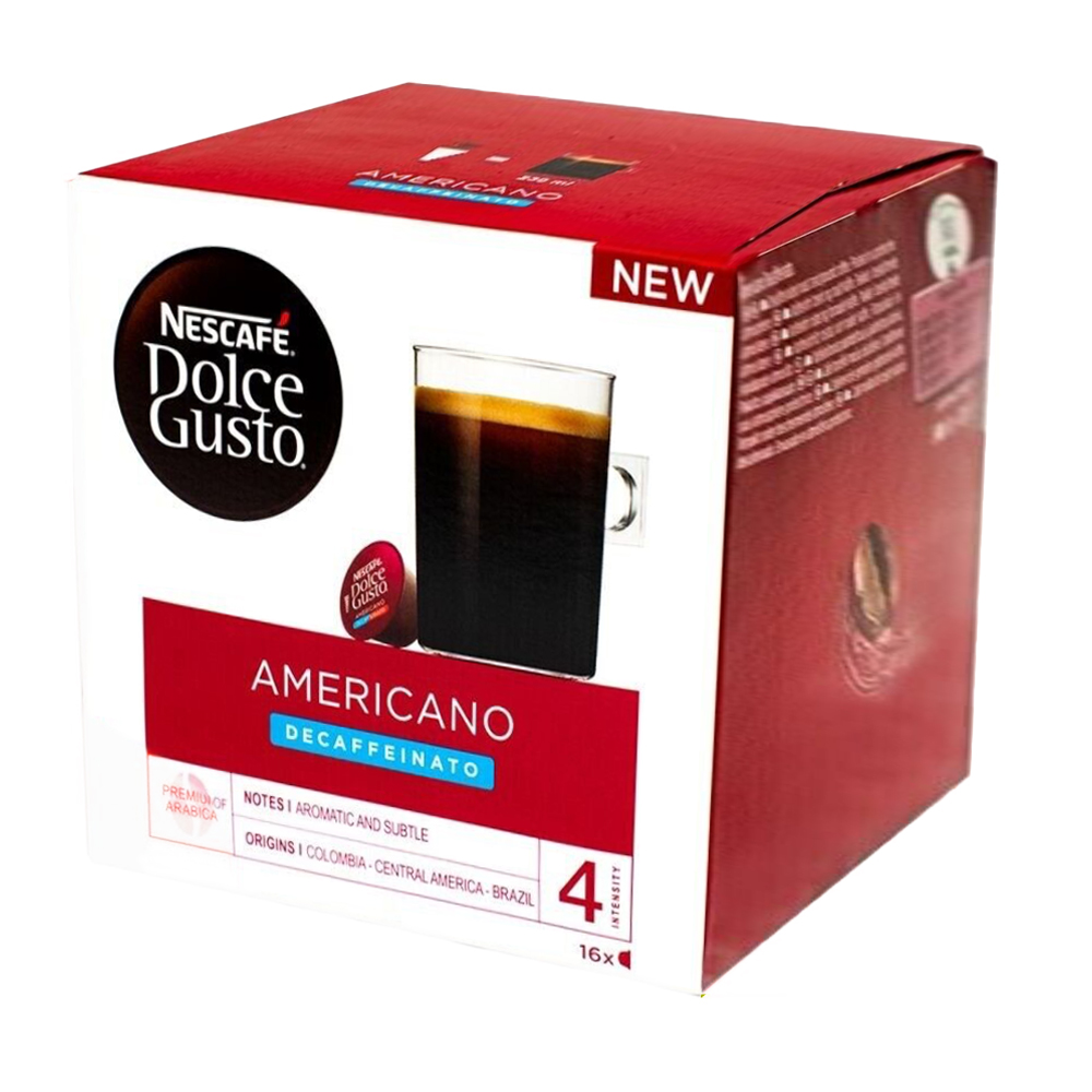 Кофе капсульный Dolce Gusto Nescafe Americano Decaffeinato 100% Арабика 16 капсул