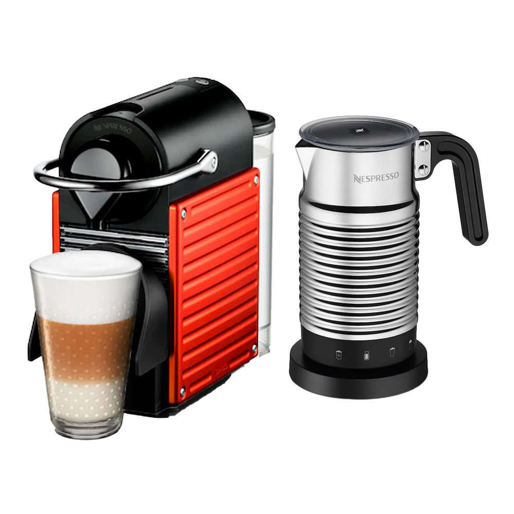 Капсульная Кофемашина Nespresso Krups Pixie Electric Red & Aeroccino 4