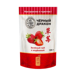 Зелёный чай с клубникой • 100 г • Черный Дракон
