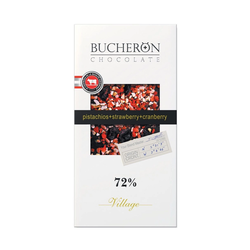 Шоколад темный Bucheron Клюква Клубника Фисташки 85 г