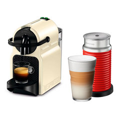 Inissia Creme White & Aeroccino 3 Red • Nespresso Original