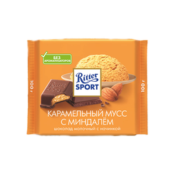 Карамельный мусс с миндалём • 100 г • Ritter Sport • Шоколад молочный
