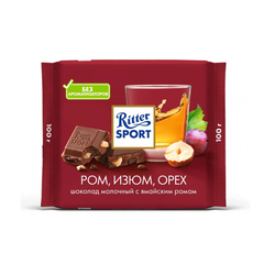 Ром Изюм Орех • 100 г • Ritter Sport • Шоколад молочный
