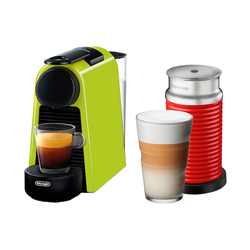 Essenza Mini Bold Lime Green & Aeroccino 3 Red • Nespresso Original
