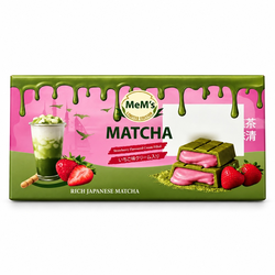 Matcha Strawberry • 140 г • MeM's • Шоколад Белый