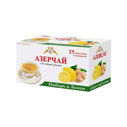 Зелёный чай с имбирем и лимоном • 25 пакетиков • Азерчай