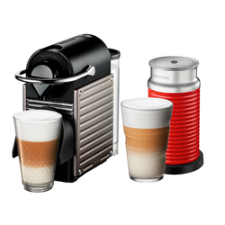 Pixie Electric Titan & Aeroccino 3 Red • Nespresso Original